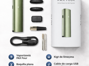 Al adquirir el PAX Four, recibes todo lo necesario para comenzar a usar tu vaporizador de hierbas secas desde el primer momento, con accesorios pensados para facilitar su uso, mantenimiento y carga: Vaporizador PAX Four Boquilla plana (preinstalada) Boquilla elevada adicional Tapa de horno estándar Kit básico de limpieza Cable de carga USB magnético Manual de usuario y guía rápida